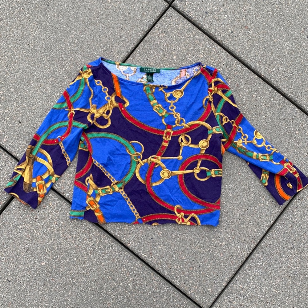 Cropped Ralph Lauren 3/4 Sleeve Shirt